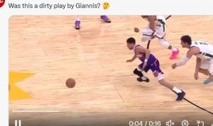 kaiyun-字母哥扑抢布克 双双倒地 美媒：字母哥这是一个脏动作吗